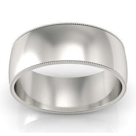 8mm Milgrain Wedding Band in 14k Plain Wedding Rings deBebians 