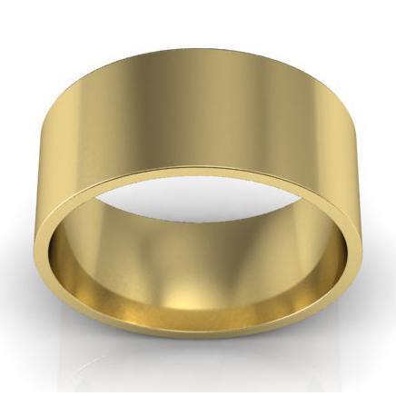 8mm Flat Wedding Ring in 18k Plain Wedding Rings deBebians 
