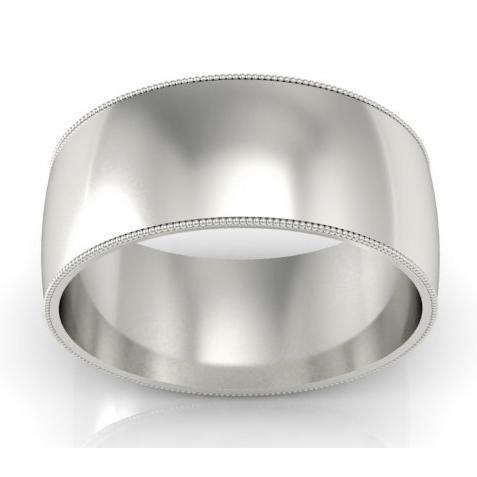 9mm Milgrain Wedding Band in 18k Plain Wedding Rings deBebians 