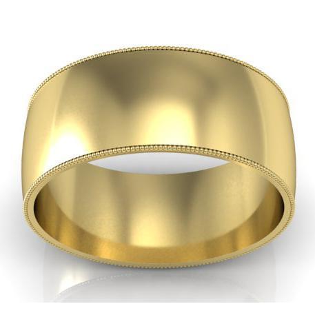 9mm Milgrain Wedding Band in 18k Plain Wedding Rings deBebians 