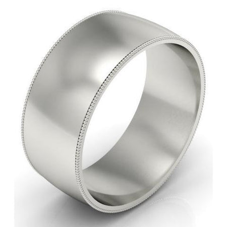 9mm Milgrain Wedding Band in 18k Plain Wedding Rings deBebians 