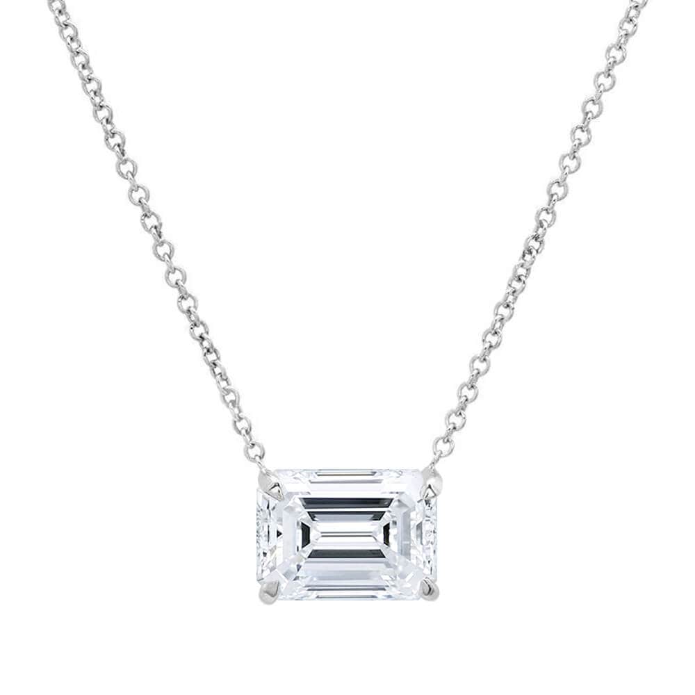 Emerald Cut Diamond Solitaire Pendant Necklace – deBebians