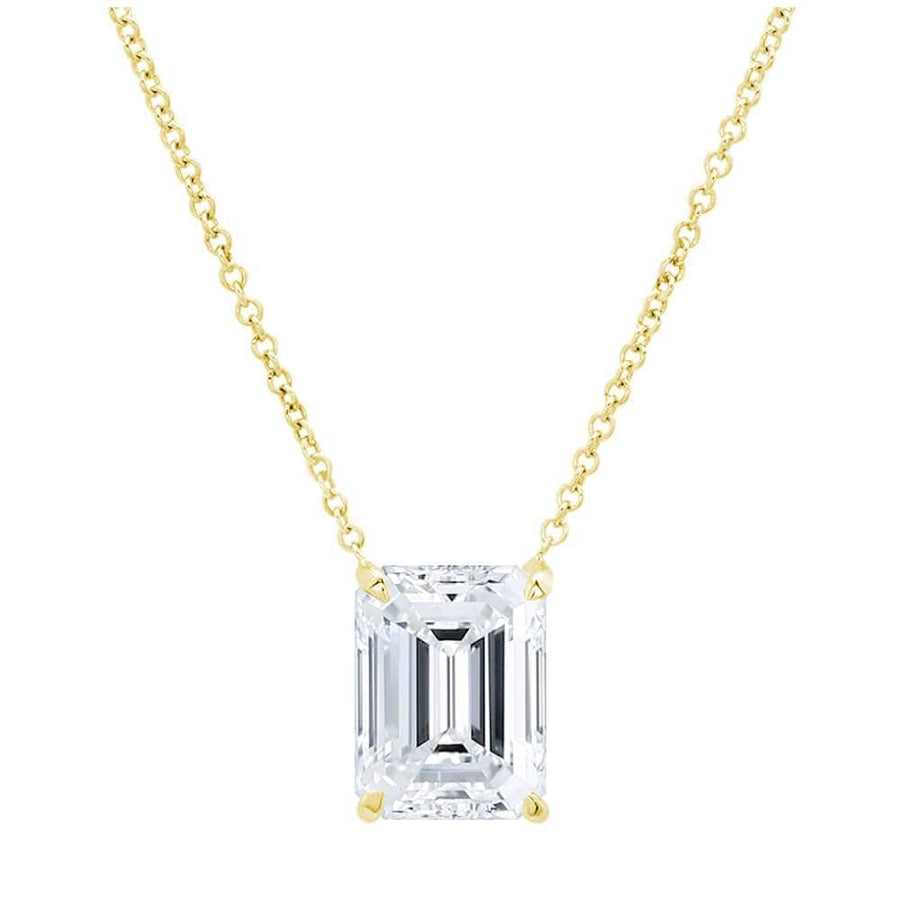 Emerald Cut Diamond Solitaire Necklace