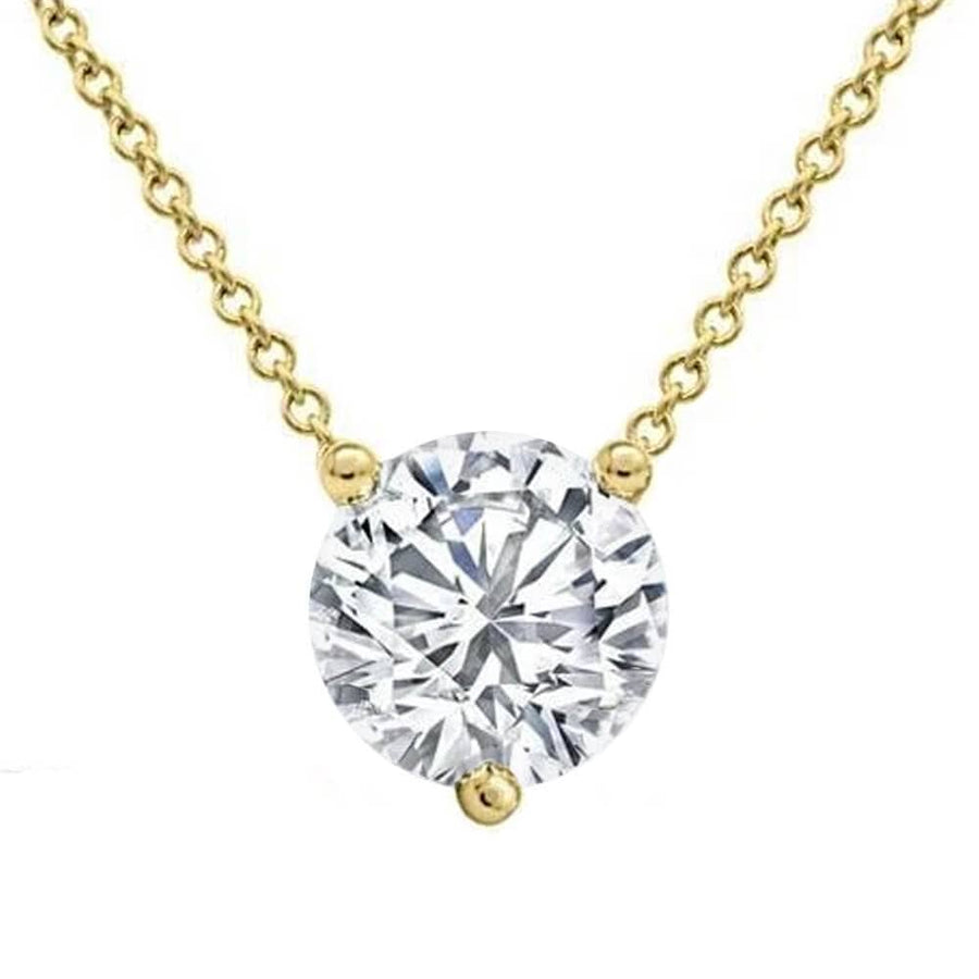 Forever One Floating Round Solitaire Pendant - 3 Prong