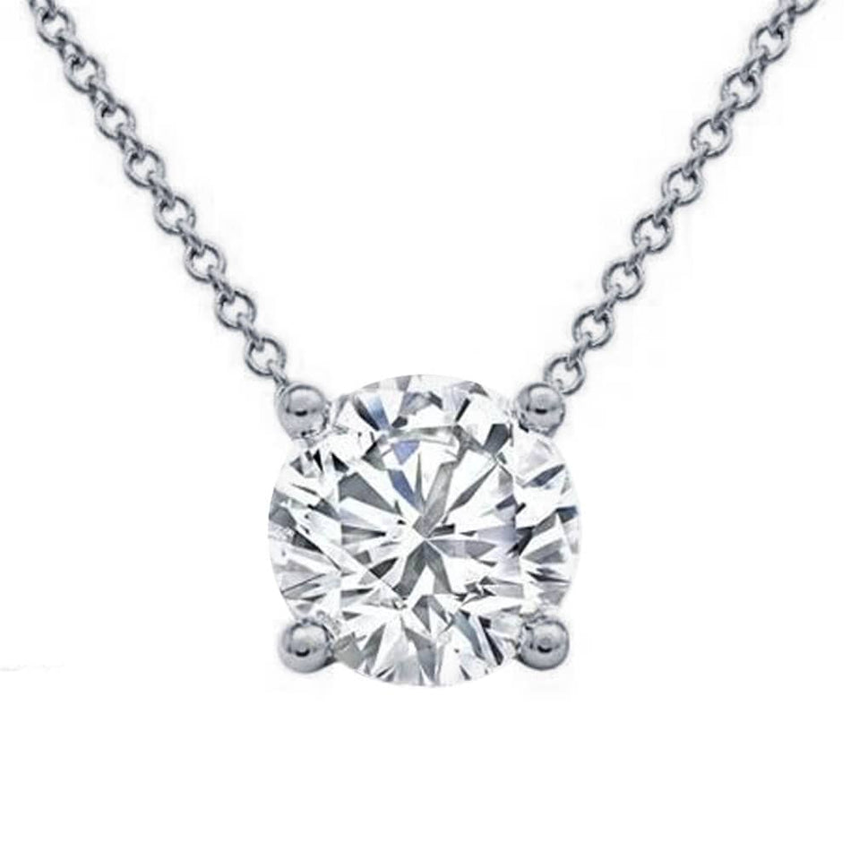 Floating Diamond Solitaire Pendant Necklace