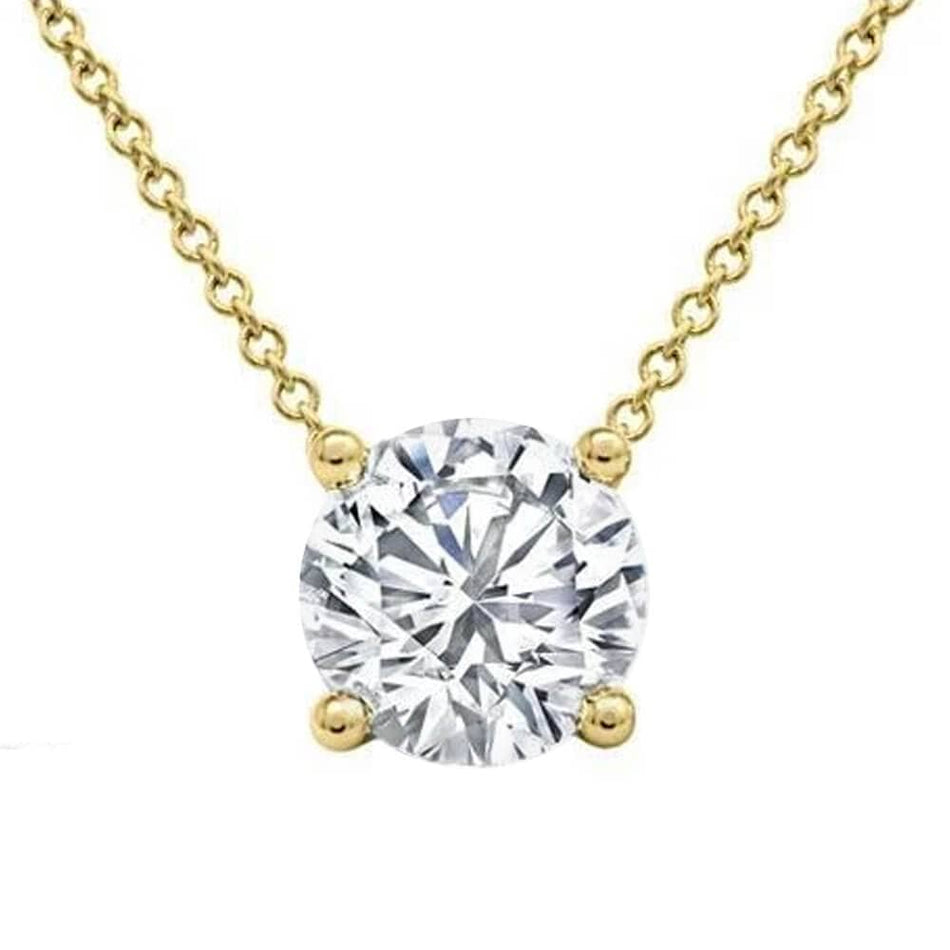 Floating Diamond Solitaire Pendant Necklace