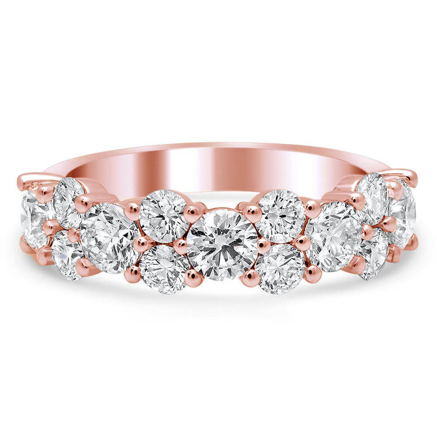 Round Diamond Half Eternity Garland Wedding Ring