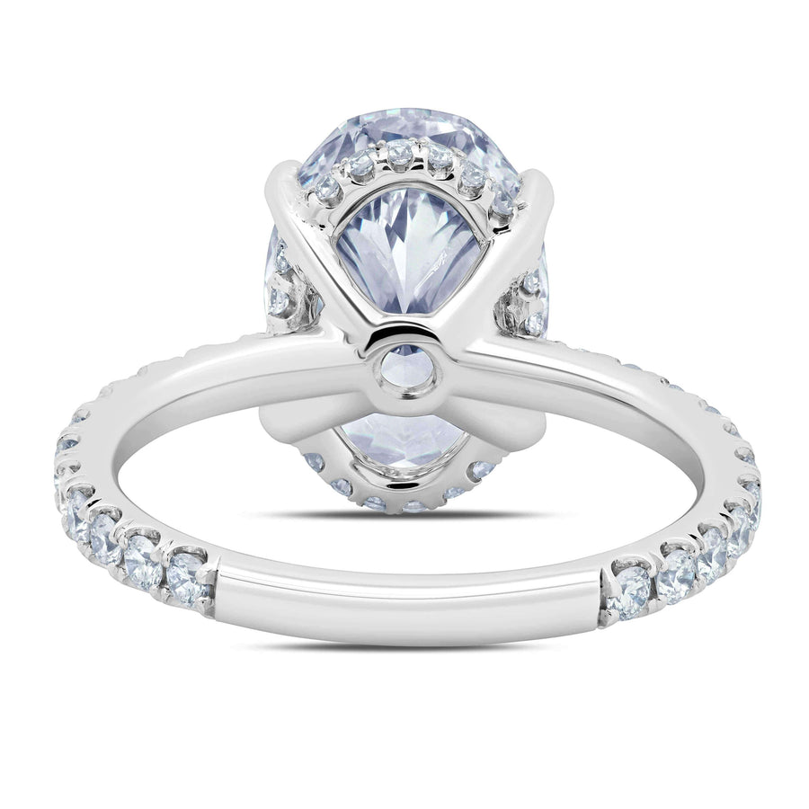 Diamond Under Halo Engagement Ring Diamond Accented Engagement Rings deBebians 