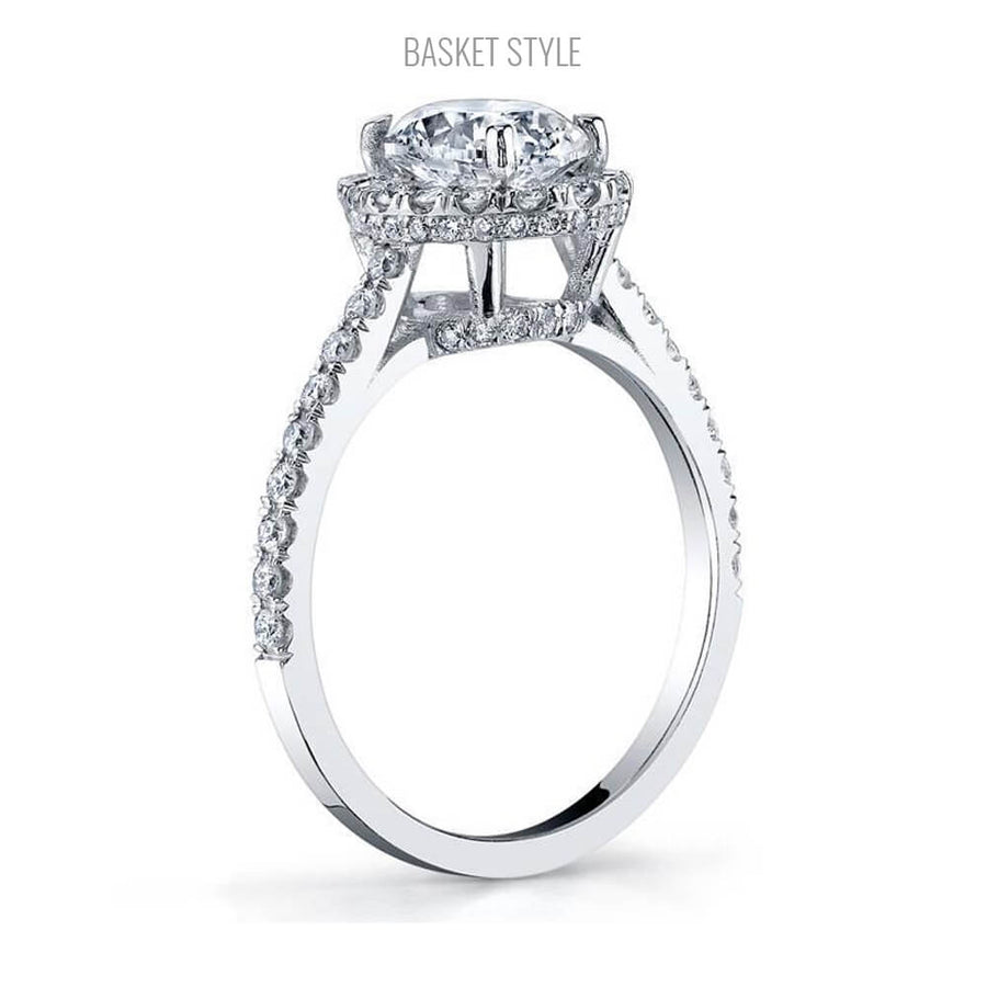 Diamond Art Deco Engagement Ring Halo Engagement Rings deBebians 