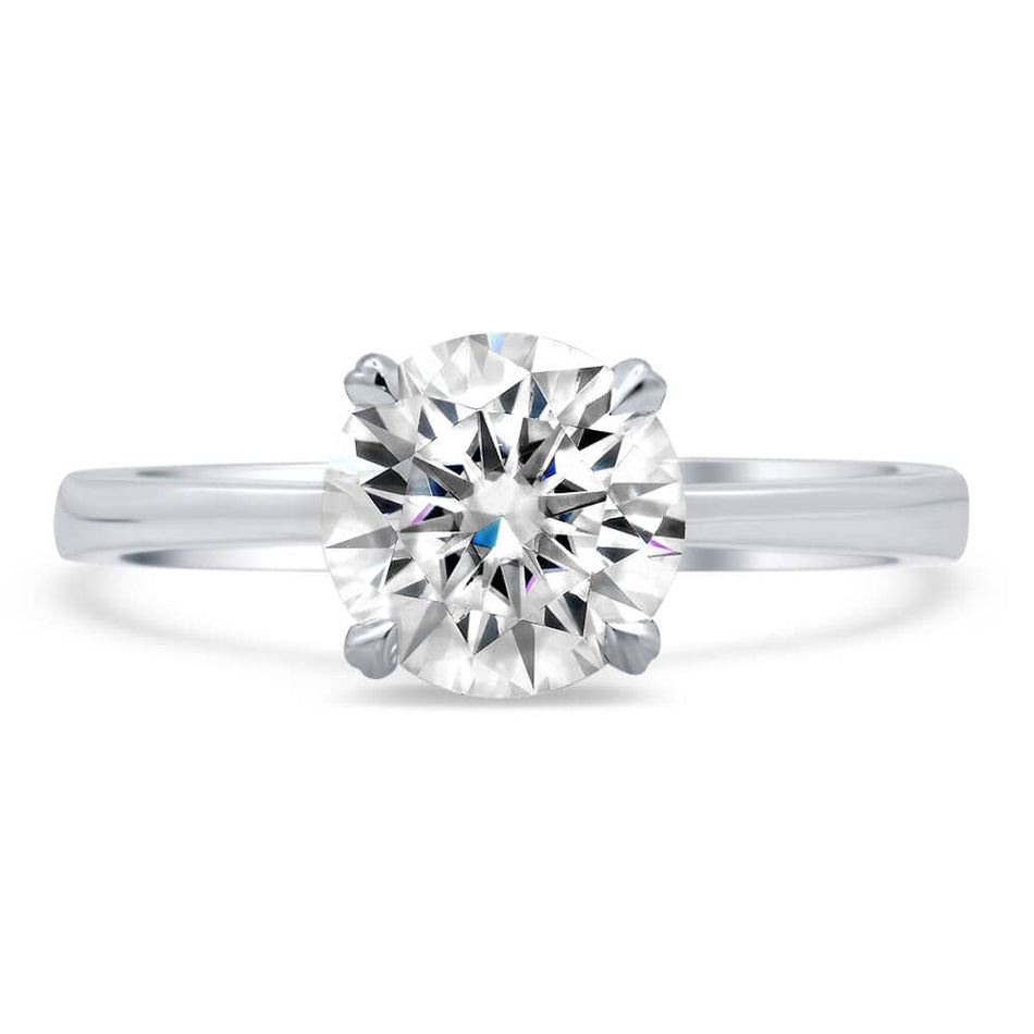 Tapered Solitaire Engagement Ring