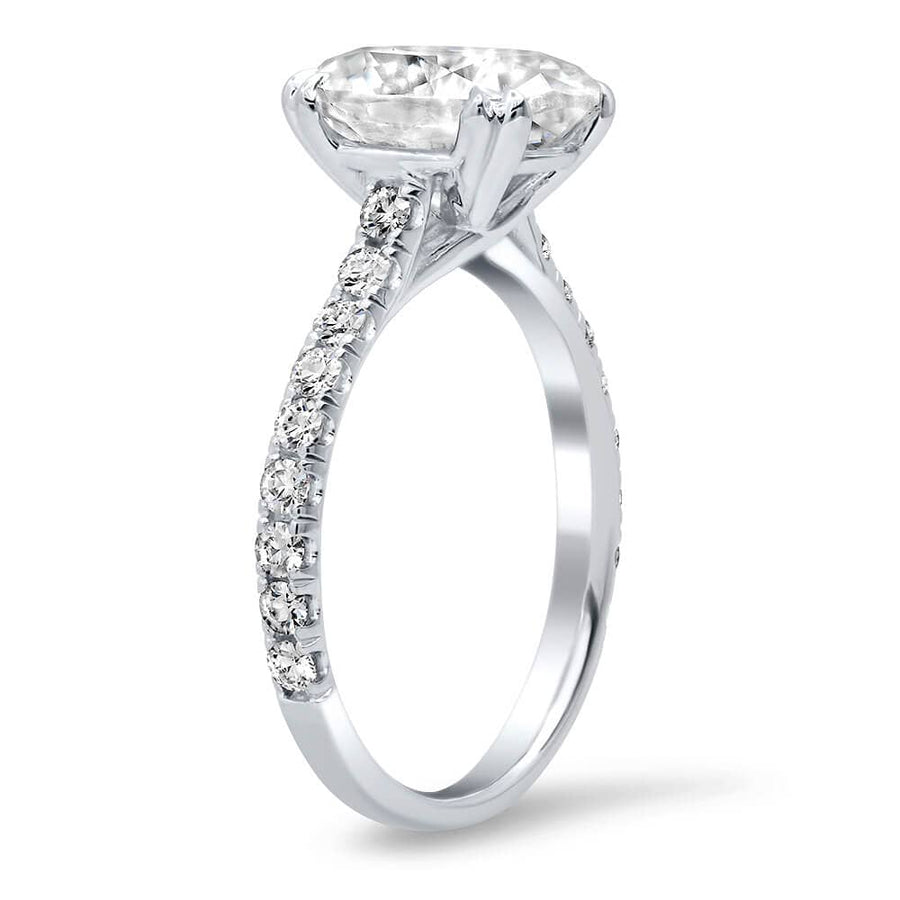 Pave Diamond Trellis Engagement Ring