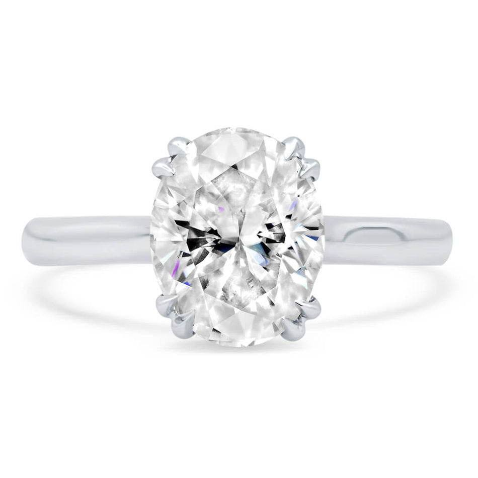 Double Claw Prong Solitaire Engagement Ring