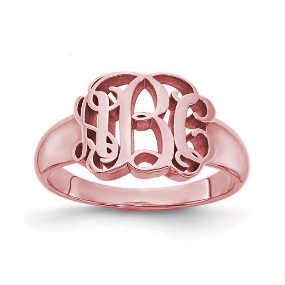 Carved Script Monogram Ring