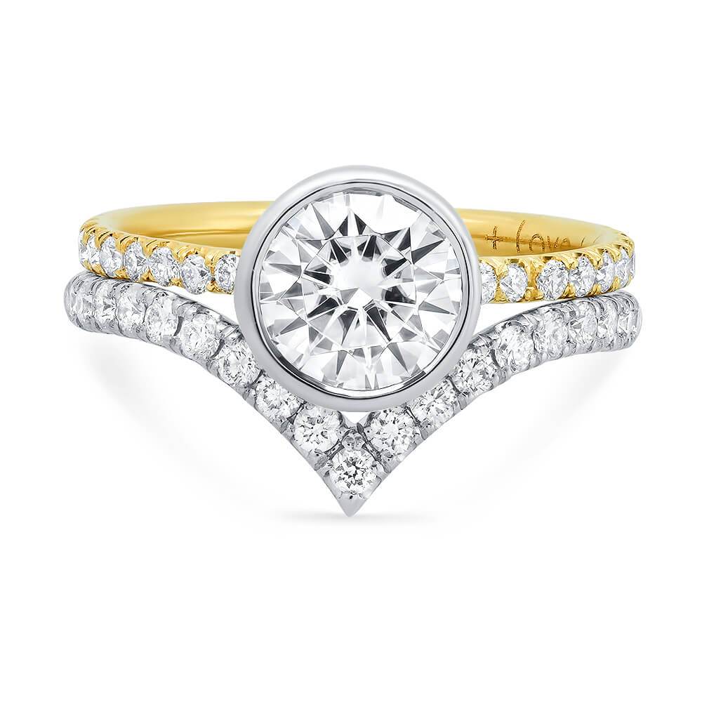 Pave Diamond V Ring V Shaped Diamond Ring deBebians