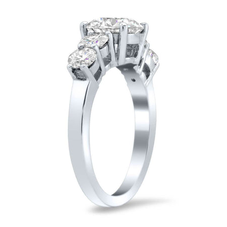 Five Stone Moissanite Forever One Engagement Ring Ready-To-Ship deBebians 