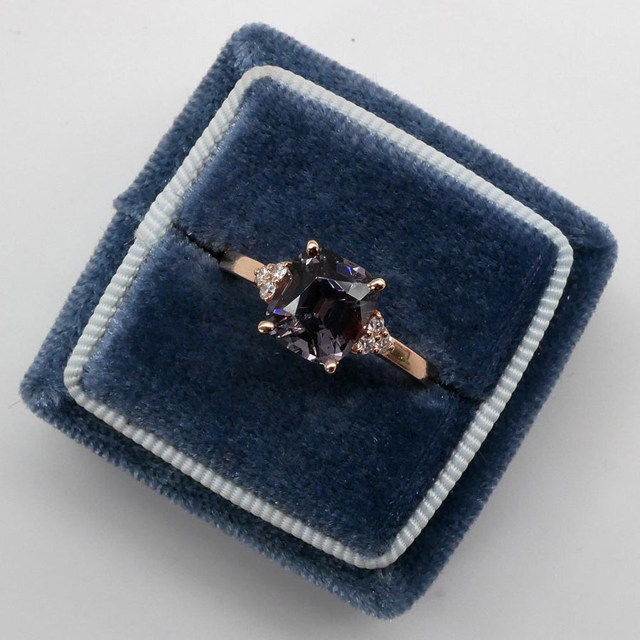 Grey Spinel and Diamond Ring in 14kt Rose Gold Ready-To-Ship deBebians 