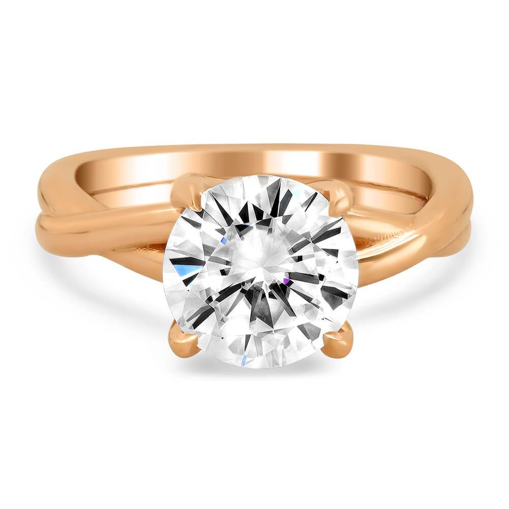 Solitaire Engagement Ring with Entwined Band Solitaire Engagement Rings deBebians 