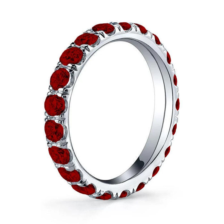 Eternity Ring with U-Pave Set Rubies Gemstone Eternity Rings deBebians 