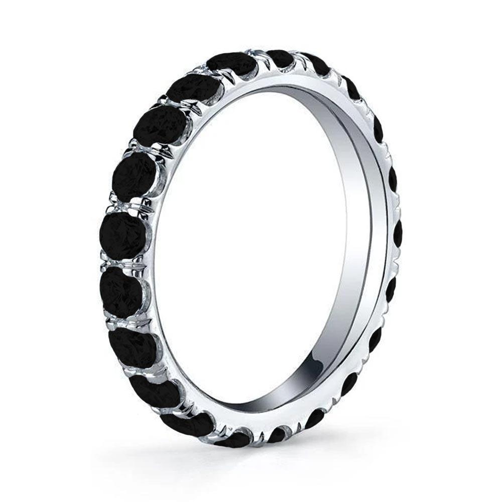 Black Diamond U-Pave Eternity Ring Gemstone Eternity Rings deBebians 