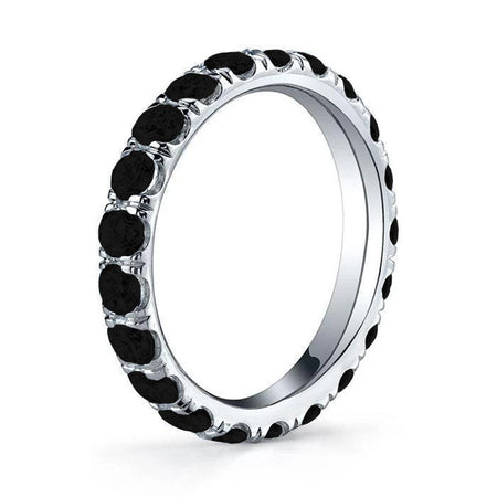 U-Pave Eternity Band with Black Diamond Gemstone Eternity Rings deBebians 