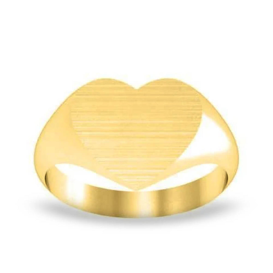Large Heart Shaped Signet Ring - 13mm x 12mm