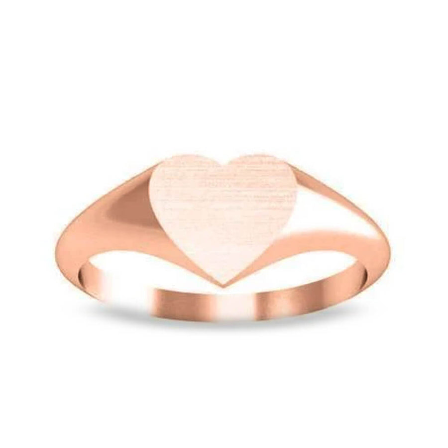Small Heart Shaped Signet Ring - 10mm x 9mm