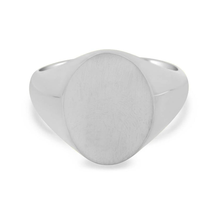 Oval Signet Ring with Monogram in Sterling Silver 925 | JoyAmo