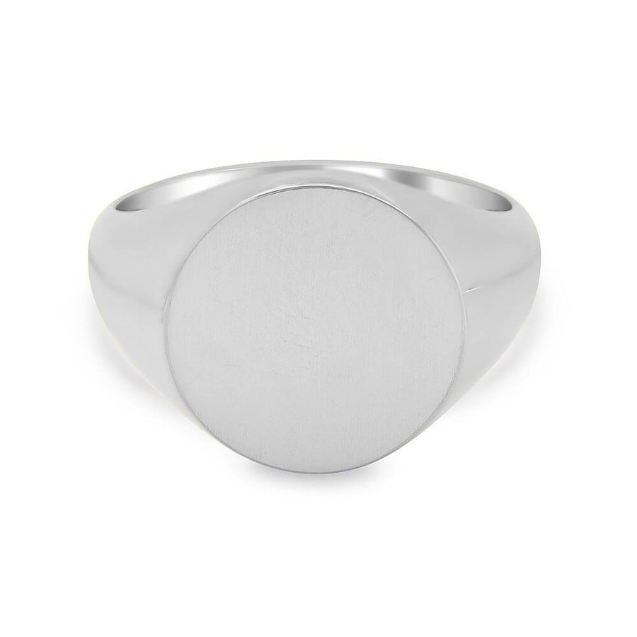 Men's Round Signet Ring - Medium Signet Rings deBebians Sterling Silver Solid Back 