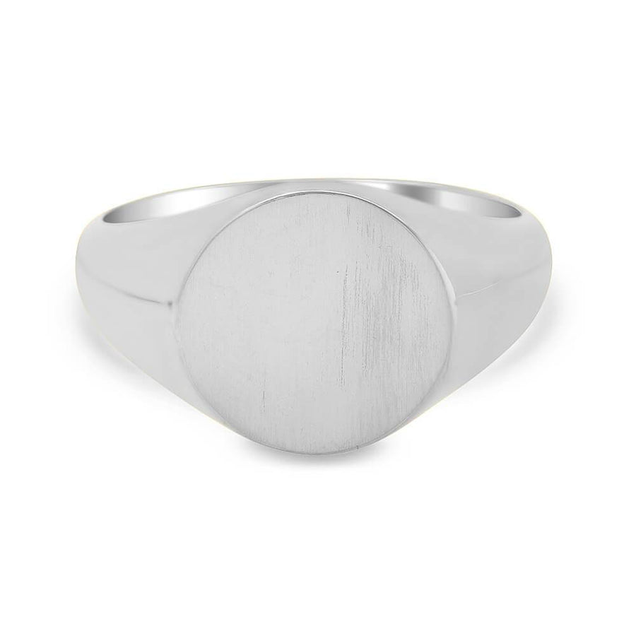 Men's Round Signet Ring - Small Signet Rings deBebians Sterling Silver Solid Back 