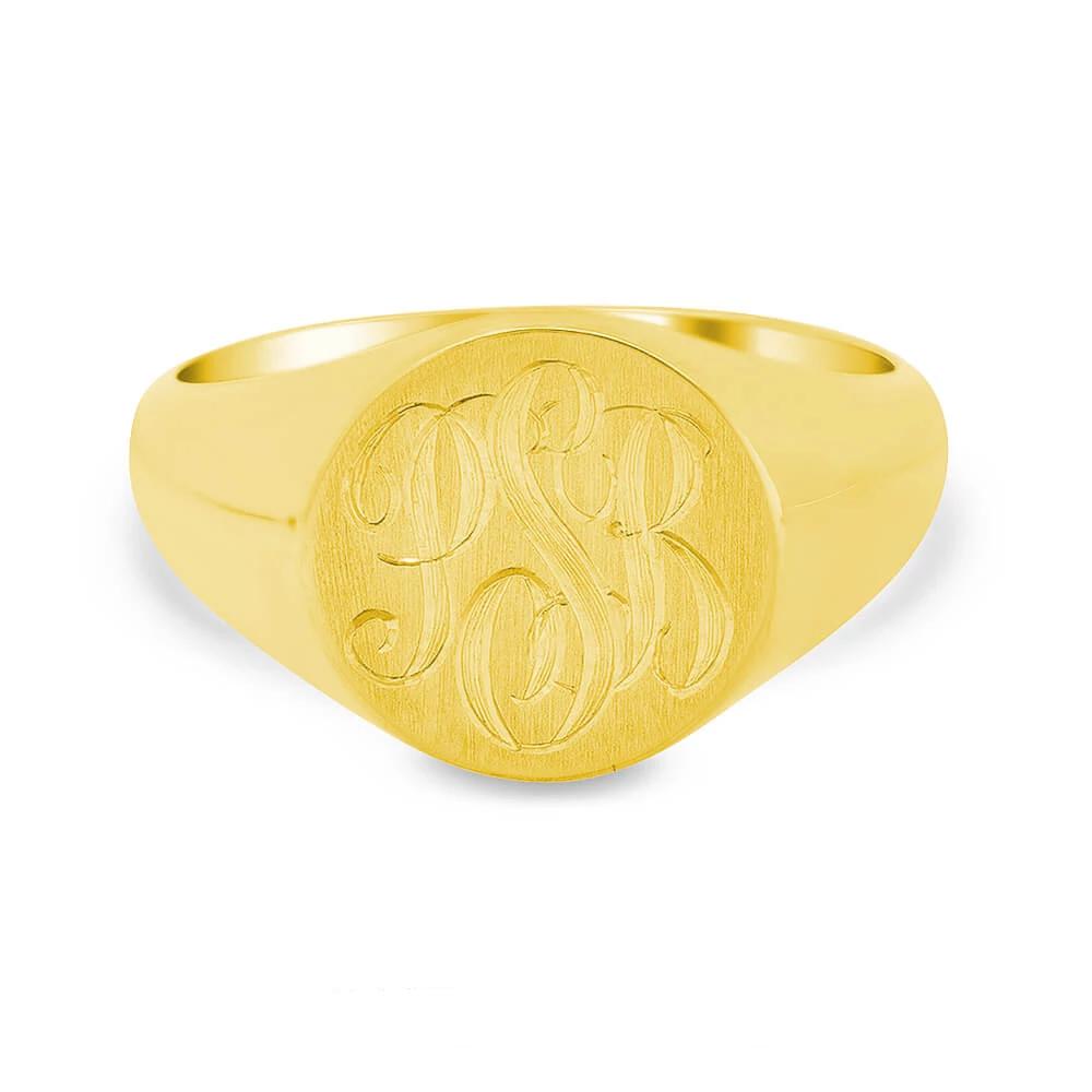 Men's Round Signet Ring - Small Signet Rings deBebians 