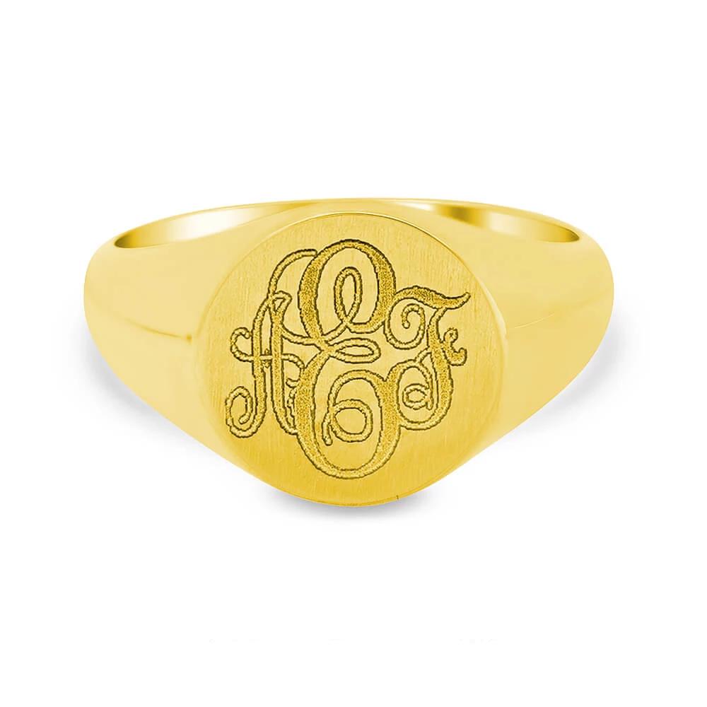 Men's Round Signet Ring - Small Signet Rings deBebians 