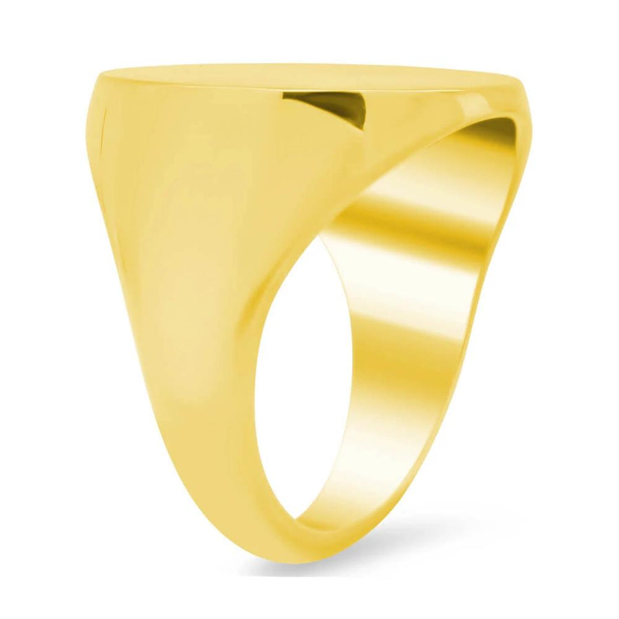 Men's Round Signet Ring - Extra Large Signet Rings deBebians 