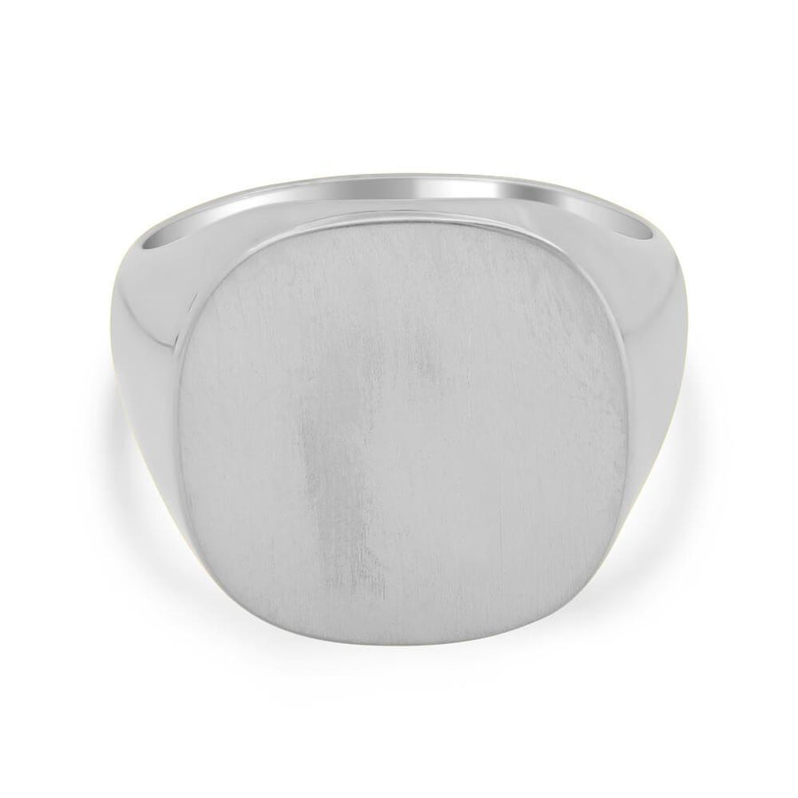 Men's Square Signet Ring - Large Signet Rings deBebians Sterling Silver Solid Back 