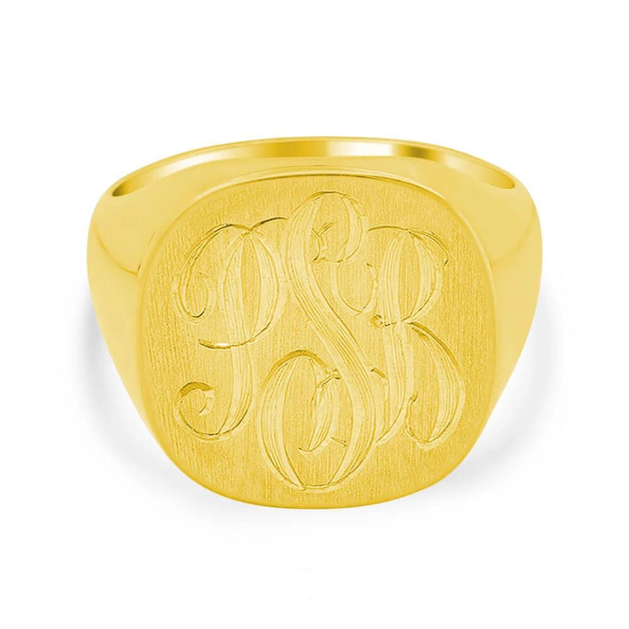 Men's Gold Signet Ring With Green Jade | Nialaya | Wolf & Badger