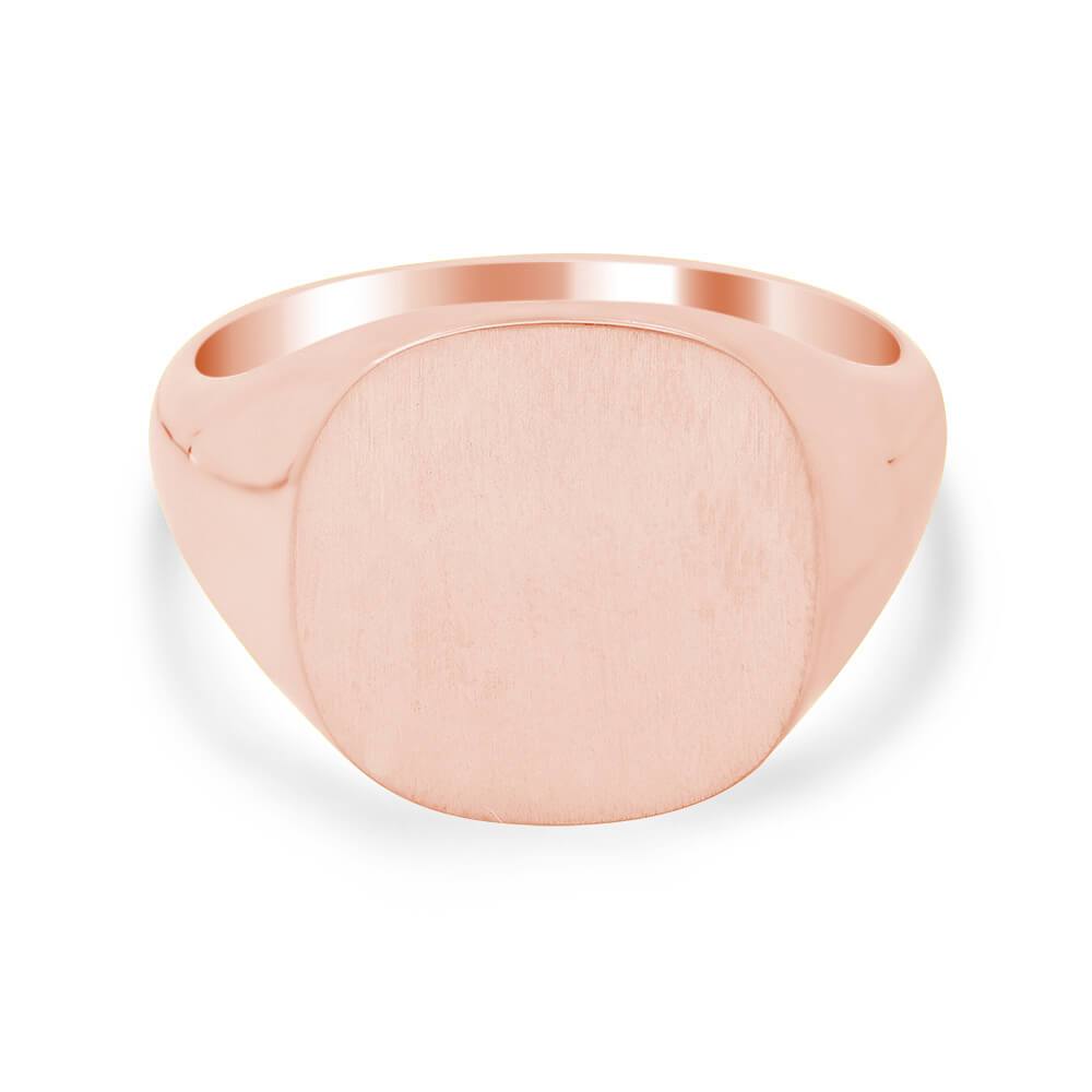 Men's Square Signet Ring - Medium Signet Rings deBebians 14k Rose Gold Solid Back 