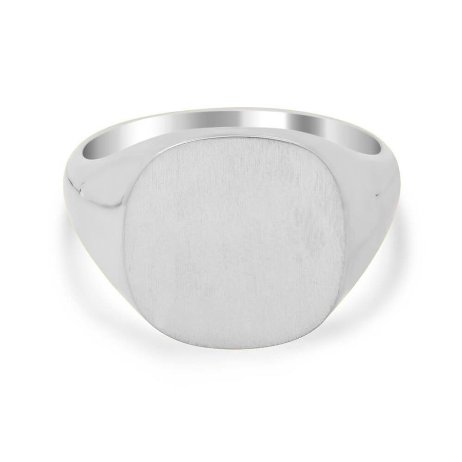 Men's Square Signet Ring - Medium Signet Rings deBebians Sterling Silver Solid Back 
