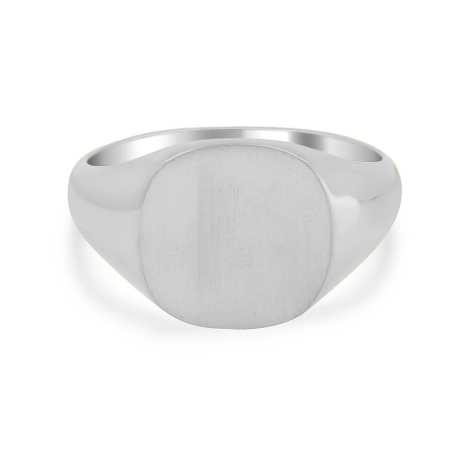 Men's Square Signet Ring - Small Signet Rings deBebians Sterling Silver Solid Back 
