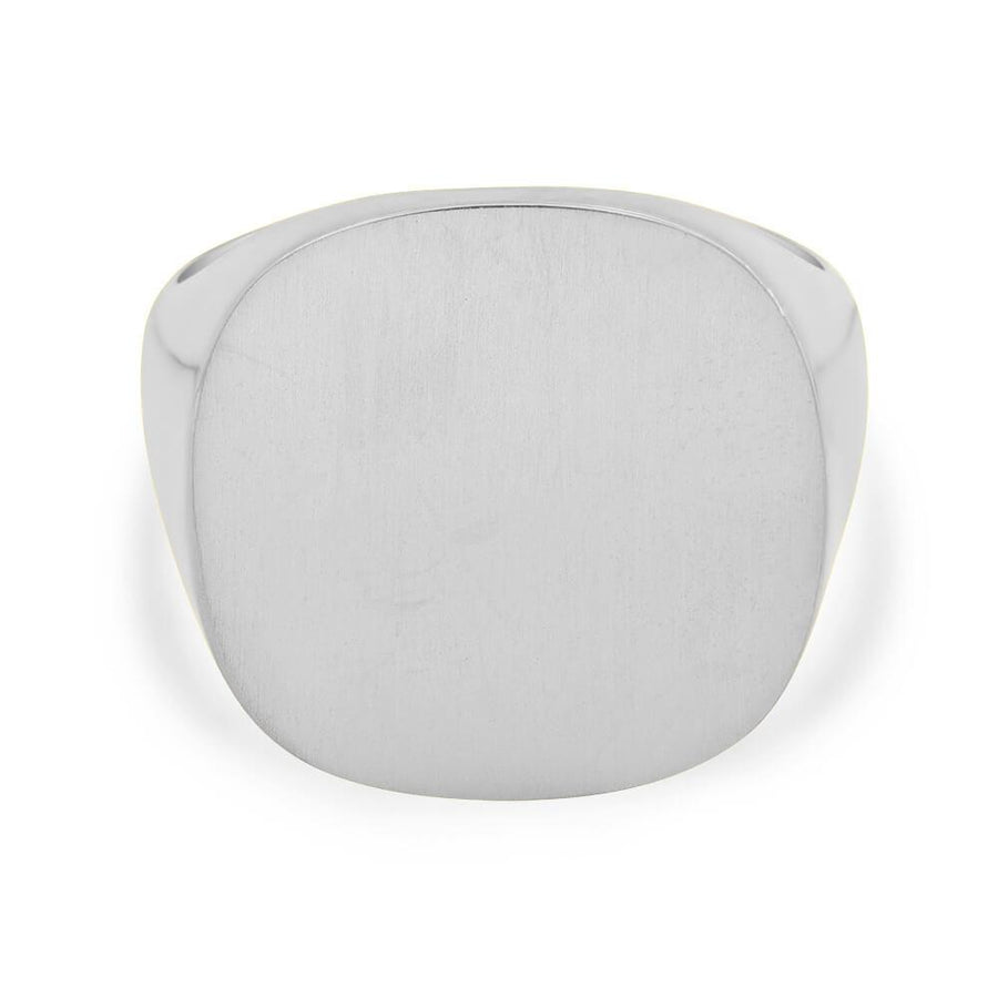 Men's Square Signet Ring - Extra Large Signet Rings deBebians Sterling Silver Solid Back 