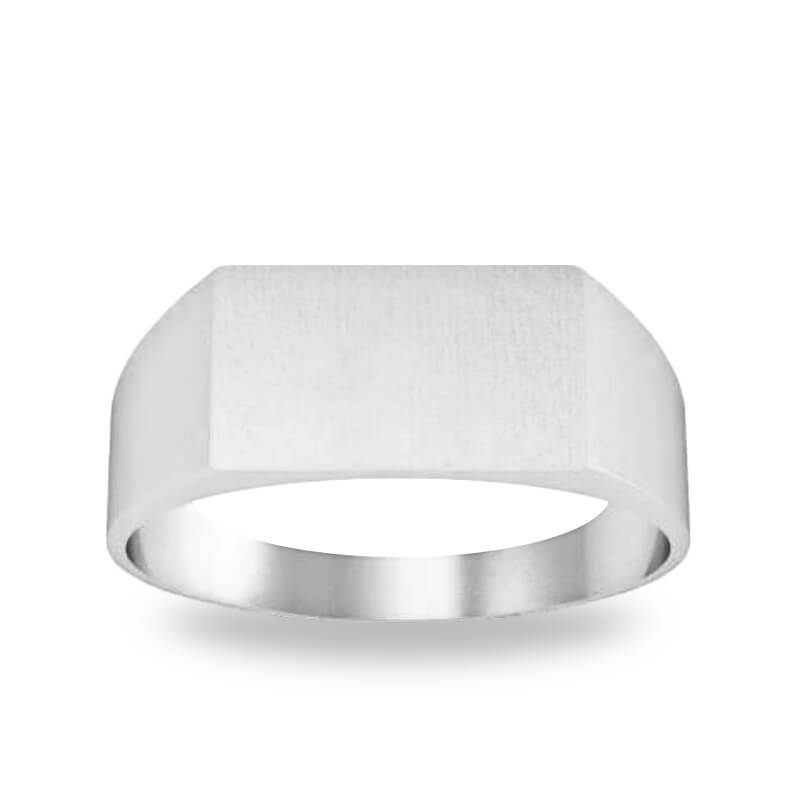 Wide Rectangular Signet Ring for Women - 12mm x 7mm Signet Rings deBebians 