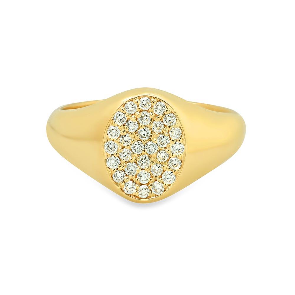 Oval Ladies Diamond Signet Ring Signet Rings deBebians 