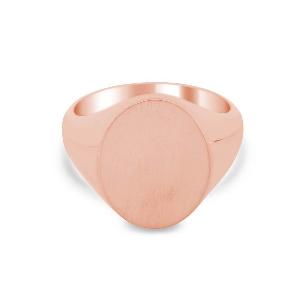 Women's Oval Signet Ring - Large Signet Rings deBebians 14k Rose Gold Solid Back 