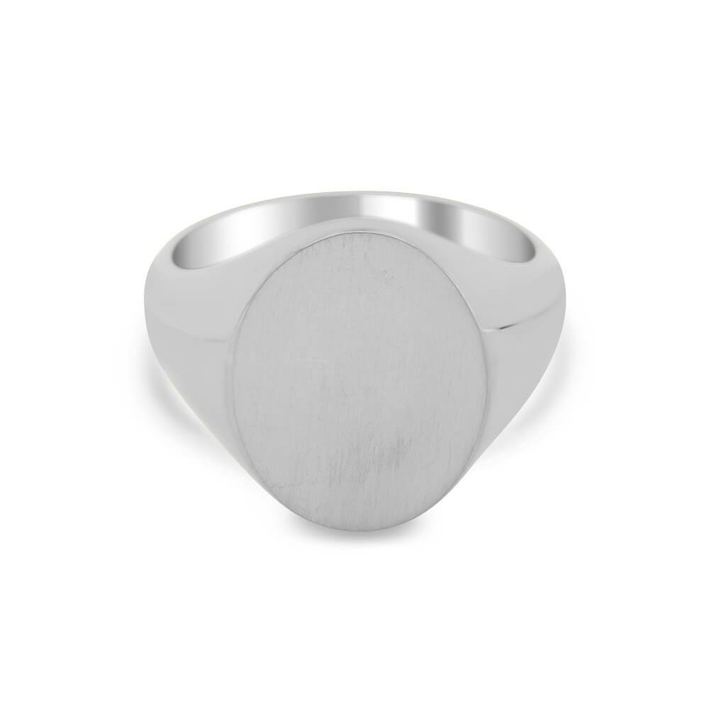 Women's Oval Signet Ring - Large Signet Rings deBebians Sterling Silver Solid Back 