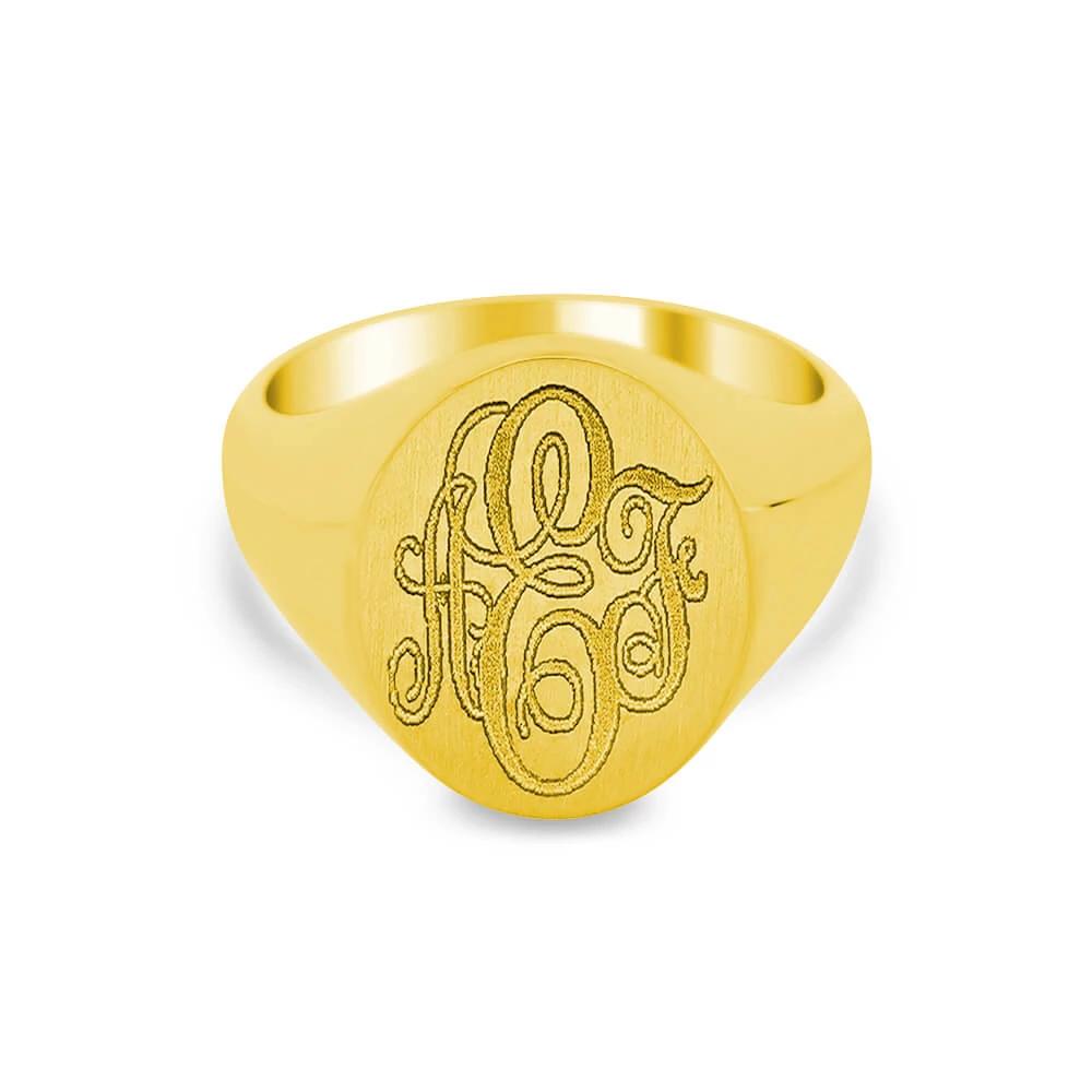 Women's Oval Signet Ring - Large Signet Rings deBebians 