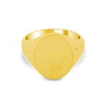 Women's Oval Signet Ring - Large Signet Rings deBebians 14k Yellow Gold Solid Back 