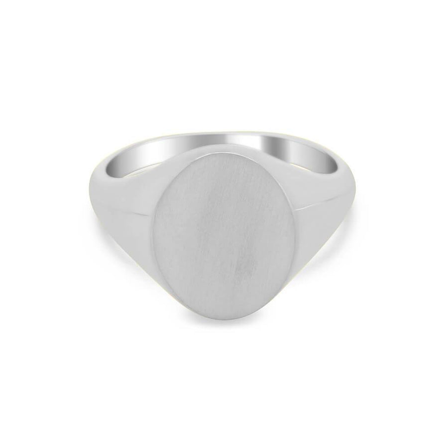 Women's Oval Signet Ring - Medium Signet Rings deBebians Sterling Silver Solid Back 