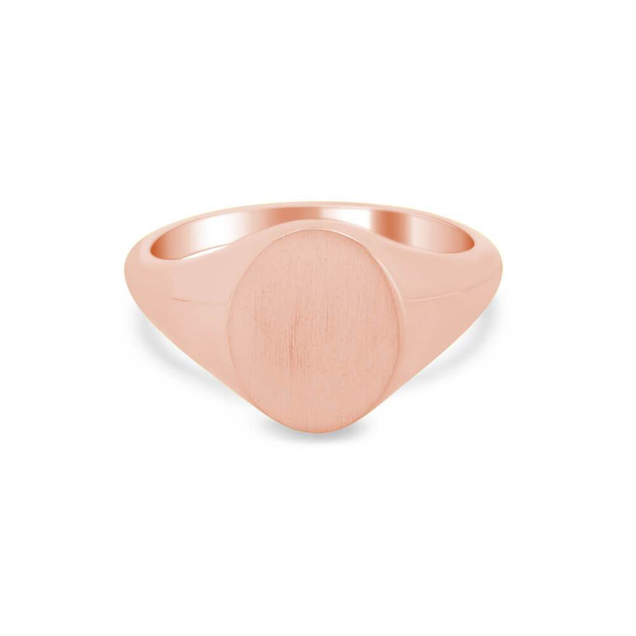 Women's Oval Signet Ring - Small Signet Rings deBebians 14k Rose Gold Solid Back 