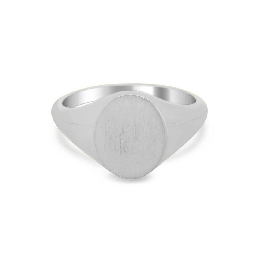 Women's Oval Signet Ring - Small Signet Rings deBebians Sterling Silver Solid Back 