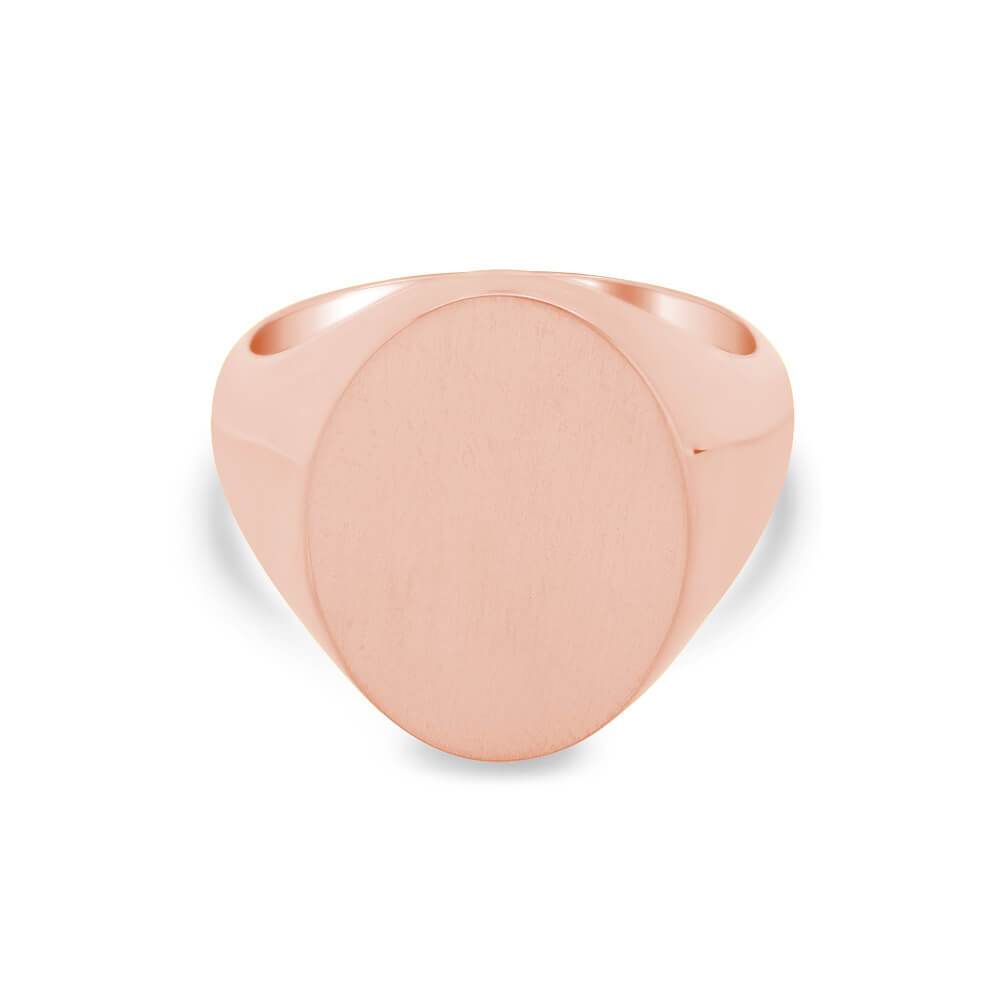 Women's Oval Signet Ring - Extra Large Signet Rings deBebians 14k Rose Gold Solid Back 