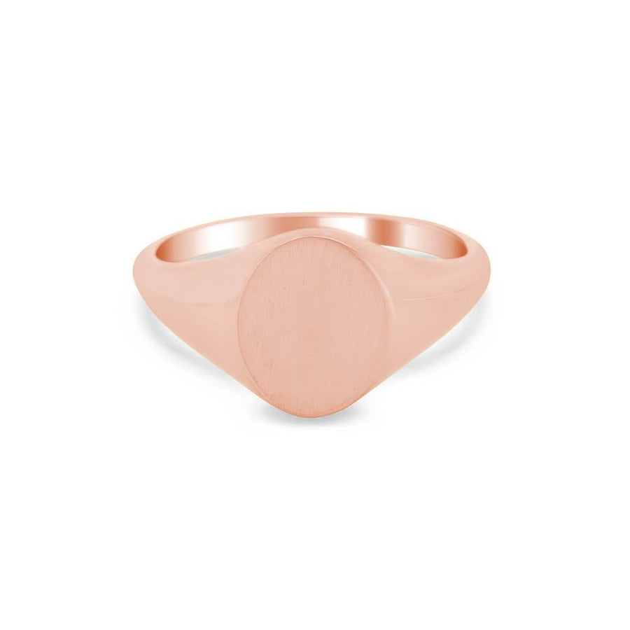 Women's Oval Signet Ring - Extra Small Signet Rings deBebians 14k Rose Gold Solid Back 