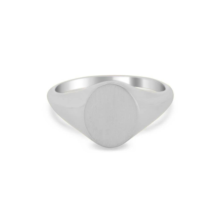 Women's Oval Signet Ring - Extra Small Signet Rings deBebians Sterling Silver Solid Back 